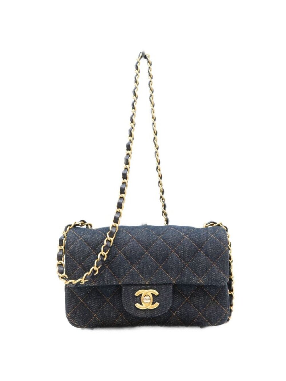 Chanel Indigo Denim Mini Quilted 20 Shoulder Bag